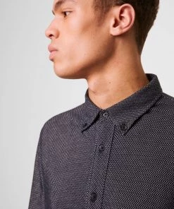 French Connection Sale Dotted Yarn Dye Jersey Shirt