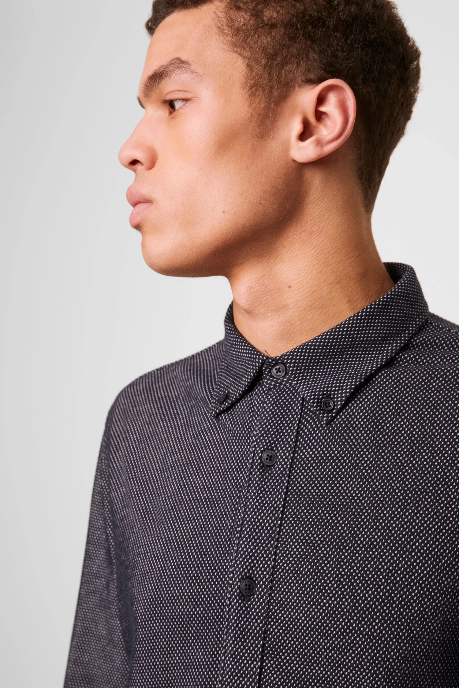 French Connection Sale Dotted Yarn Dye Jersey Shirt 4 French Connection Sale Dotted Yarn Dye Jersey Shirt