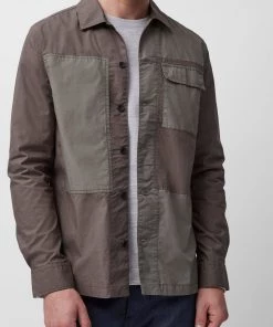 French Connection Sales 2022 6 French Connection Stone Wash Military Patchwork Shacket