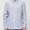 French Connection New In Carron Linen-Blend Striped Shirt