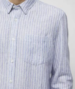 French Connection New In Carron Linen-Blend Striped Shirt