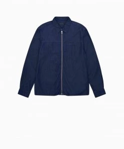 French Connection Denim Zip-Up Shirt New In