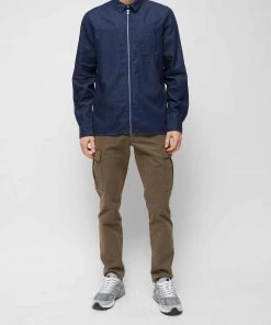 French Connection Denim Zip-Up Shirt New In