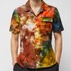French Connection Multi Tie-Dye Camp Collar Shirt New In