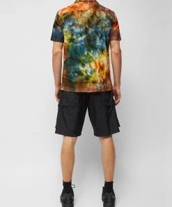 French Connection Multi Tie-Dye Camp Collar Shirt New In