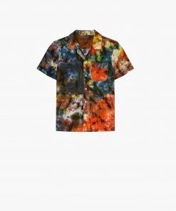 French Connection Multi Tie-Dye Camp Collar Shirt New In