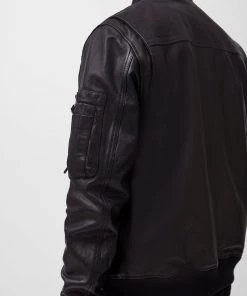 French Connection Conroy Leather Bomber Jacket