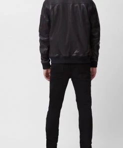 French Connection Conroy Leather Bomber Jacket
