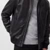 French Connection Conroy Leather Bomber Jacket