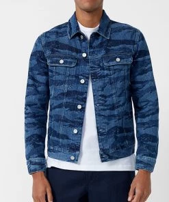 French Connection Laser Etched Denim Jacket