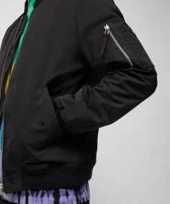 French Connection Embroidered Poly Twill Bomber Jacket
