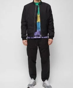 French Connection Embroidered Poly Twill Bomber Jacket