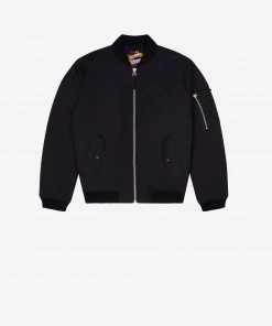 French Connection Embroidered Poly Twill Bomber Jacket