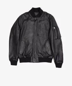 French Connection Conroy Leather Bomber Jacket