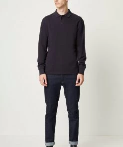 French Connection Sale Popcorn Long Sleeve Jersey Polo Shirt