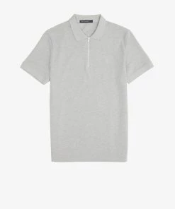 French Connection Zip-Up Piqué Polo Shirt T-Shirts & Polo Shirts