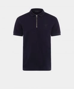 French Connection Zip Up Piqué Polo Shirt T-Shirts & Polo Shirts