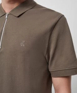 French Connection Zip Up Piqué Polo Shirt T-Shirts & Polo Shirts
