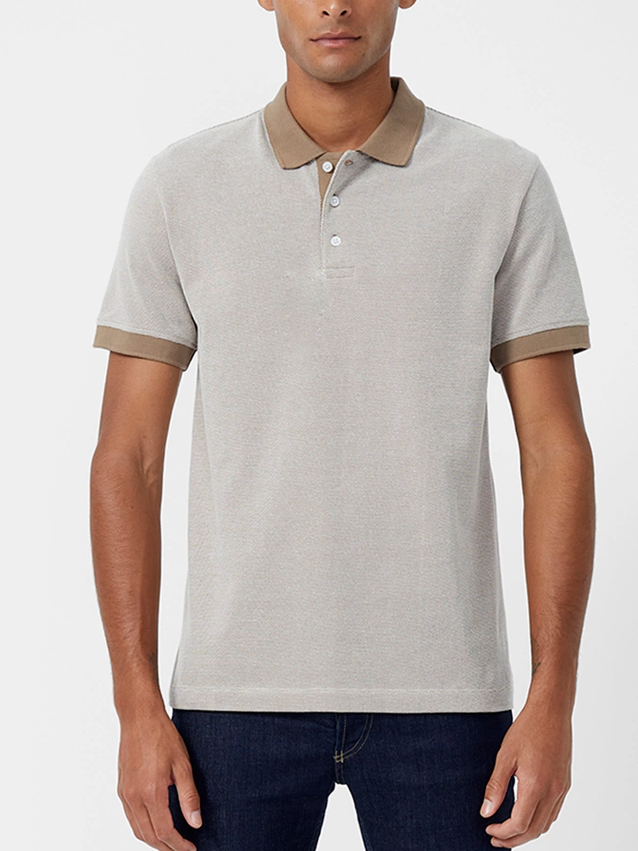 French Connection New In Birdseye Dobby Polo Shirt 3 French Connection New In Birdseye Dobby Polo Shirt