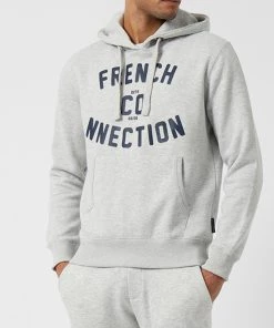 French Connection Overhead Varsity Logo Drawstring Hoodie Sale