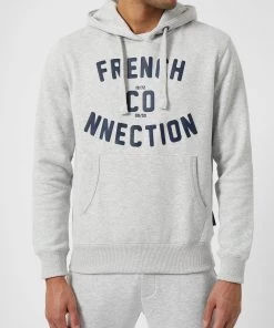 French Connection Overhead Varsity Logo Drawstring Hoodie Sale