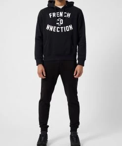 French Connection Sale Overhead Varsity Logo Drawstring Hoodie