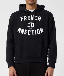 French Connection Sale Overhead Varsity Logo Drawstring Hoodie