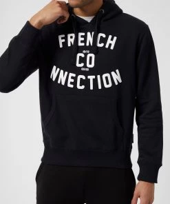 French Connection Sale Overhead Varsity Logo Drawstring Hoodie
