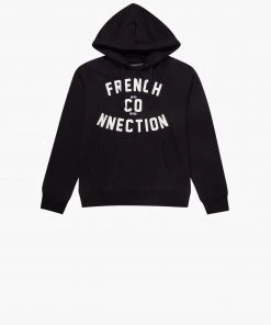 French Connection Sale Overhead Varsity Logo Drawstring Hoodie