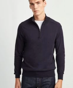 French Connection Jumpers & Cardigans Stretch Cotton Half-Zip Jumper