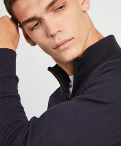French Connection Jumpers & Cardigans Stretch Cotton Half-Zip Jumper
