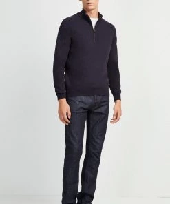 French Connection Jumpers & Cardigans Stretch Cotton Half-Zip Jumper