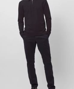 French Connection Jumpers & Cardigans Stretch Cotton Zip Polo Top