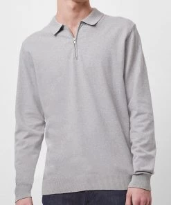 French Connection Stretch Cotton Zip Polo Top Jumpers & Cardigans