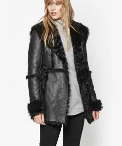French Connection Winter Toscana Sheepskin Coat Coats & Jackets