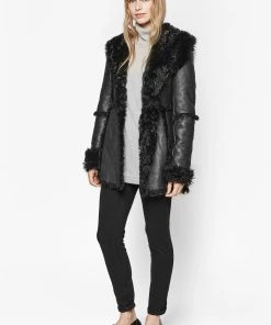French Connection Winter Toscana Sheepskin Coat Coats & Jackets