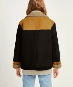 French Connection Louie Sheepskin Patchwork Jacket Coats & Jackets