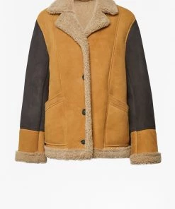 French Connection Louie Sheepskin Patchwork Jacket Coats & Jackets