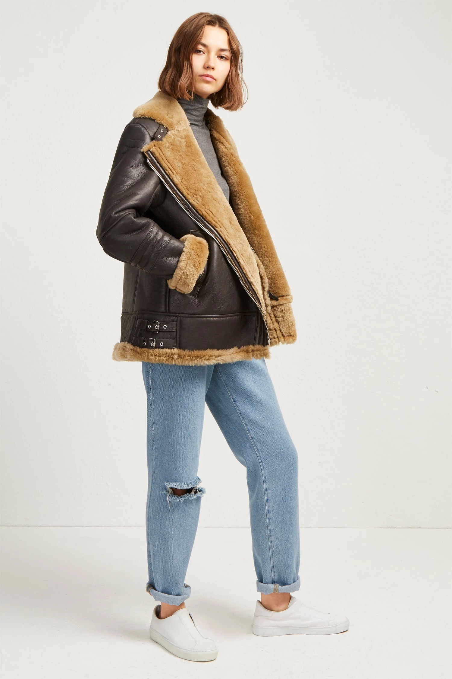 French Connection Night Toscana Shearling Jacket Coats & Jackets 3 French Connection Night Toscana Shearling Jacket Coats & Jackets