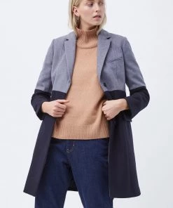French Connection Erita Colourblock Felt Coat Sale