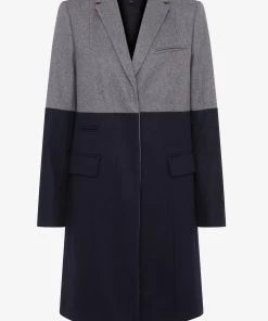 French Connection Erita Colourblock Felt Coat Sale