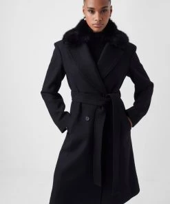 French Connection Sale Favan Felt Tie Waist Coat