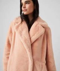 French Connection Buona Faux Fur Long Coat Sale