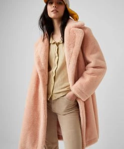 French Connection Buona Faux Fur Long Coat Sale