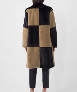 French Connection Buona Colour Block Teddy Coat