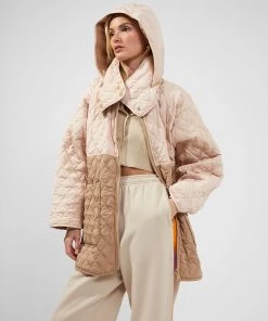 French Connection Arai Recycled Quilted Colour-Block Coat 13 French Connection Arai Recycled Quilted Colour-Block Coat