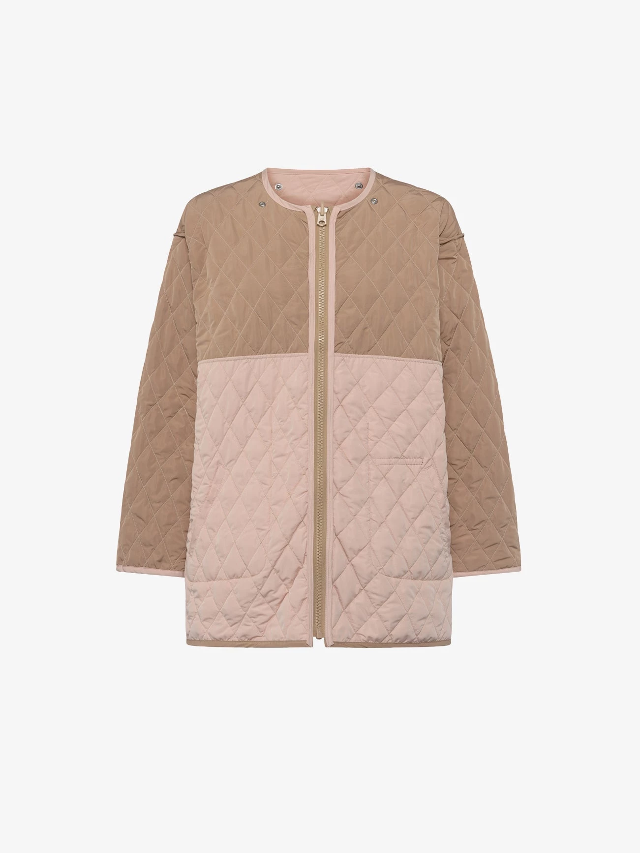 French Connection Arai Recycled Quilted Colour-Block Coat 11 French Connection Arai Recycled Quilted Colour-Block Coat
