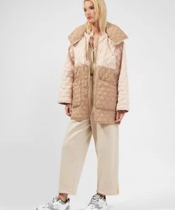 French Connection Arai Recycled Quilted Colour-Block Coat