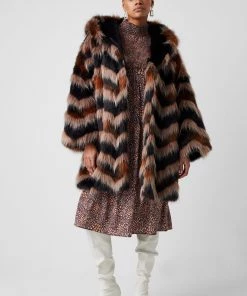 French Connection Dallow Faux Fur Hooded Coat Sale