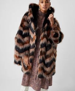 French Connection Dallow Faux Fur Hooded Coat Sale